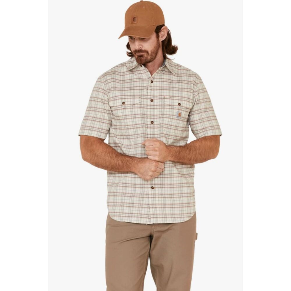 Carhartt Men’s Rugged Flex Lightweight Plaid Short Sleeve Relaxed Shirt Sz XL